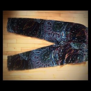 Zara Paisley print velvet boho trouser